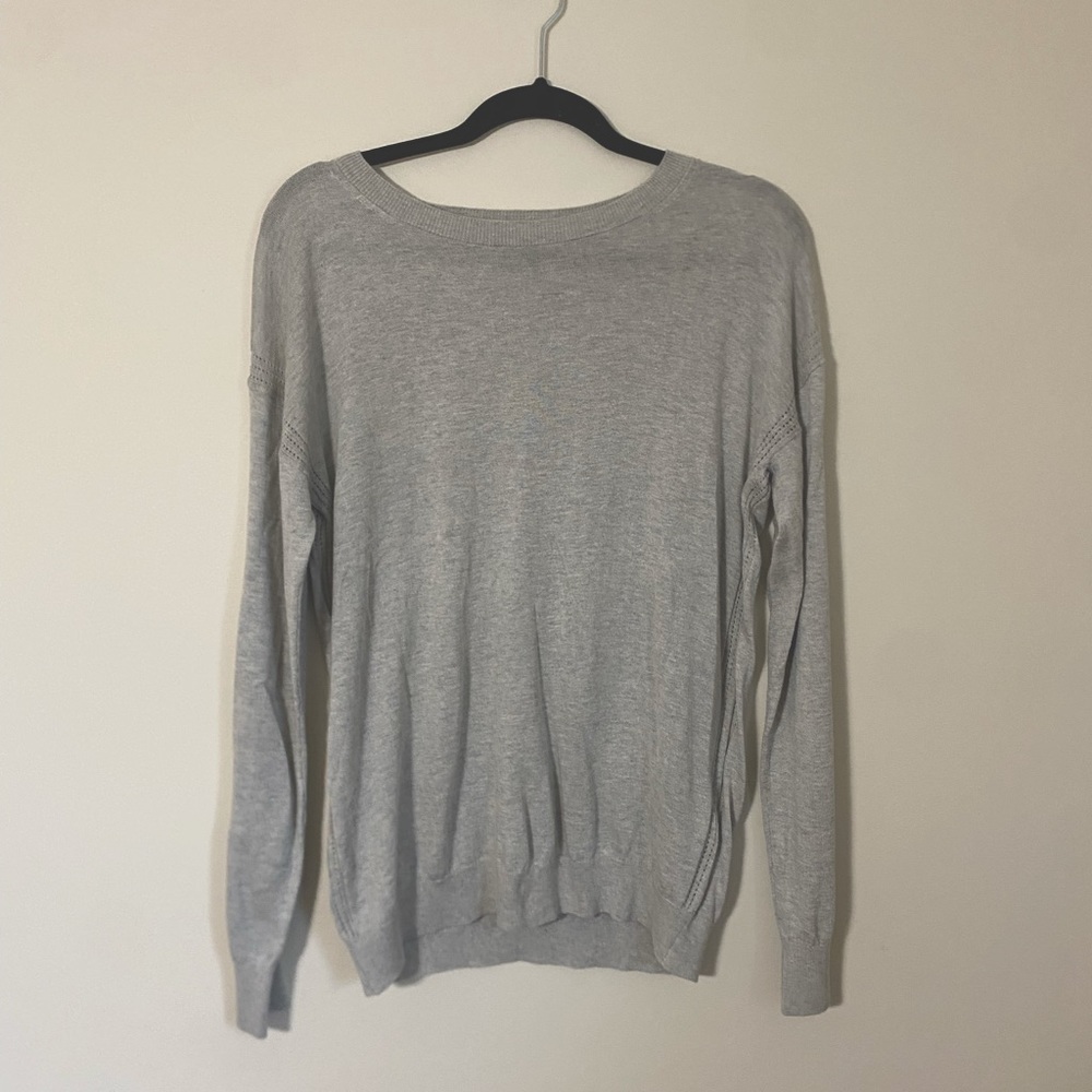 Banana Republic Thin Grey Silk Cotton Sweater